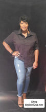 Load image into Gallery viewer, Black Beauty  Button Down (Curvy)

