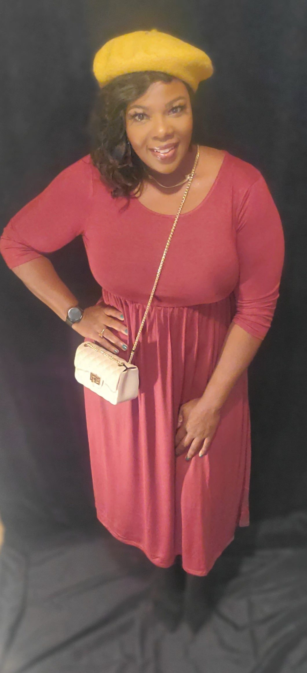 Fall Day Out Dress (Mulberry)